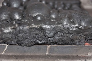 результат вспучивания после горения