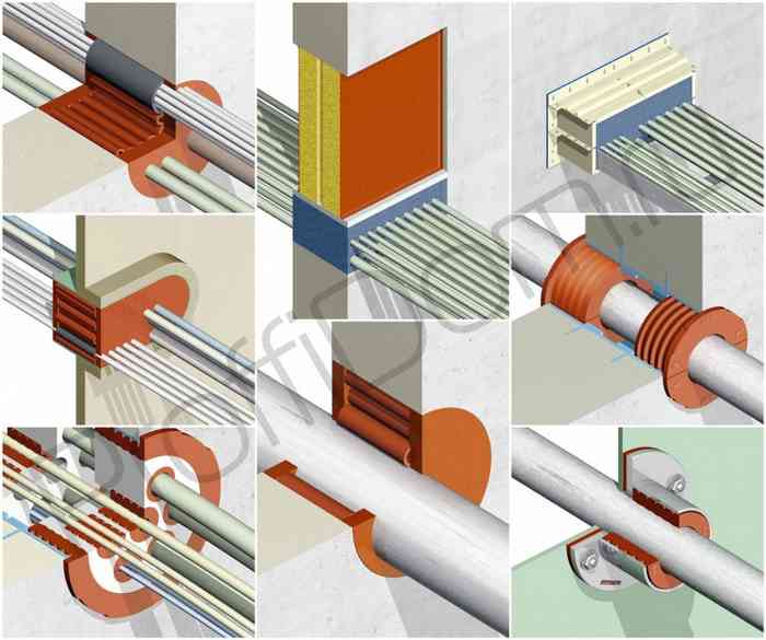 виды огнестойких проходных узлов для кабелей