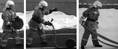 действия бойца при прокладке линии рукавов